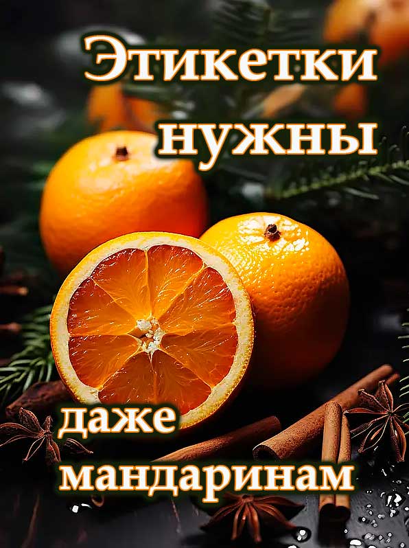 Этикетки полуглянцевые на мандарины